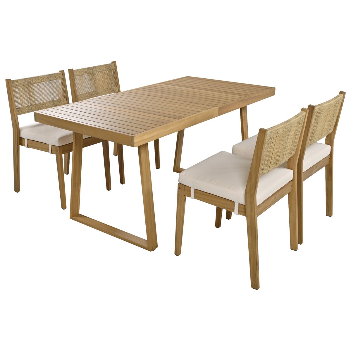 Outdoor Acacia Wood Dining Table and Chairs Set