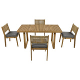 Outdoor Acacia Wood Dining Table and Chairs Set