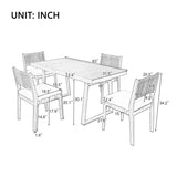 Outdoor Acacia Wood Dining Table and Chairs Set