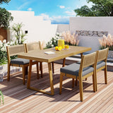 Outdoor Acacia Wood Dining Table and Chairs Set