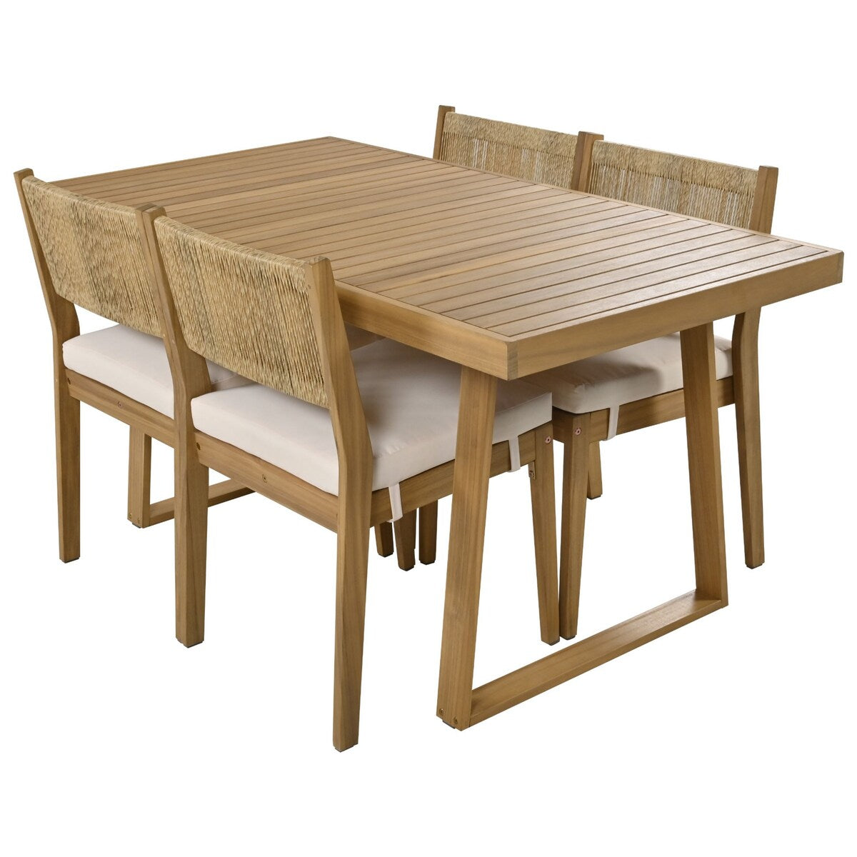 Outdoor Acacia Wood Dining Table and Chairs Set