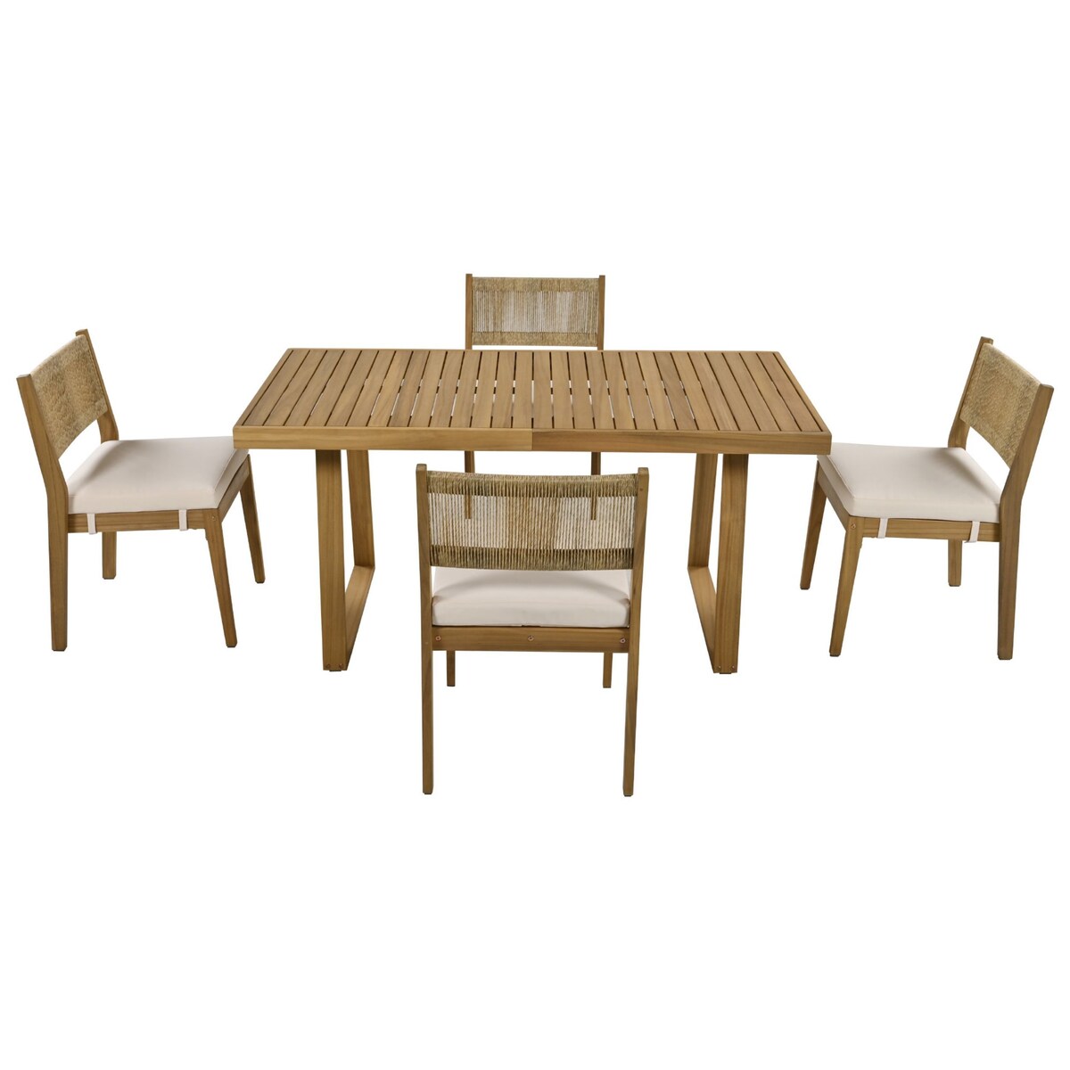 Outdoor Acacia Wood Dining Table and Chairs Set