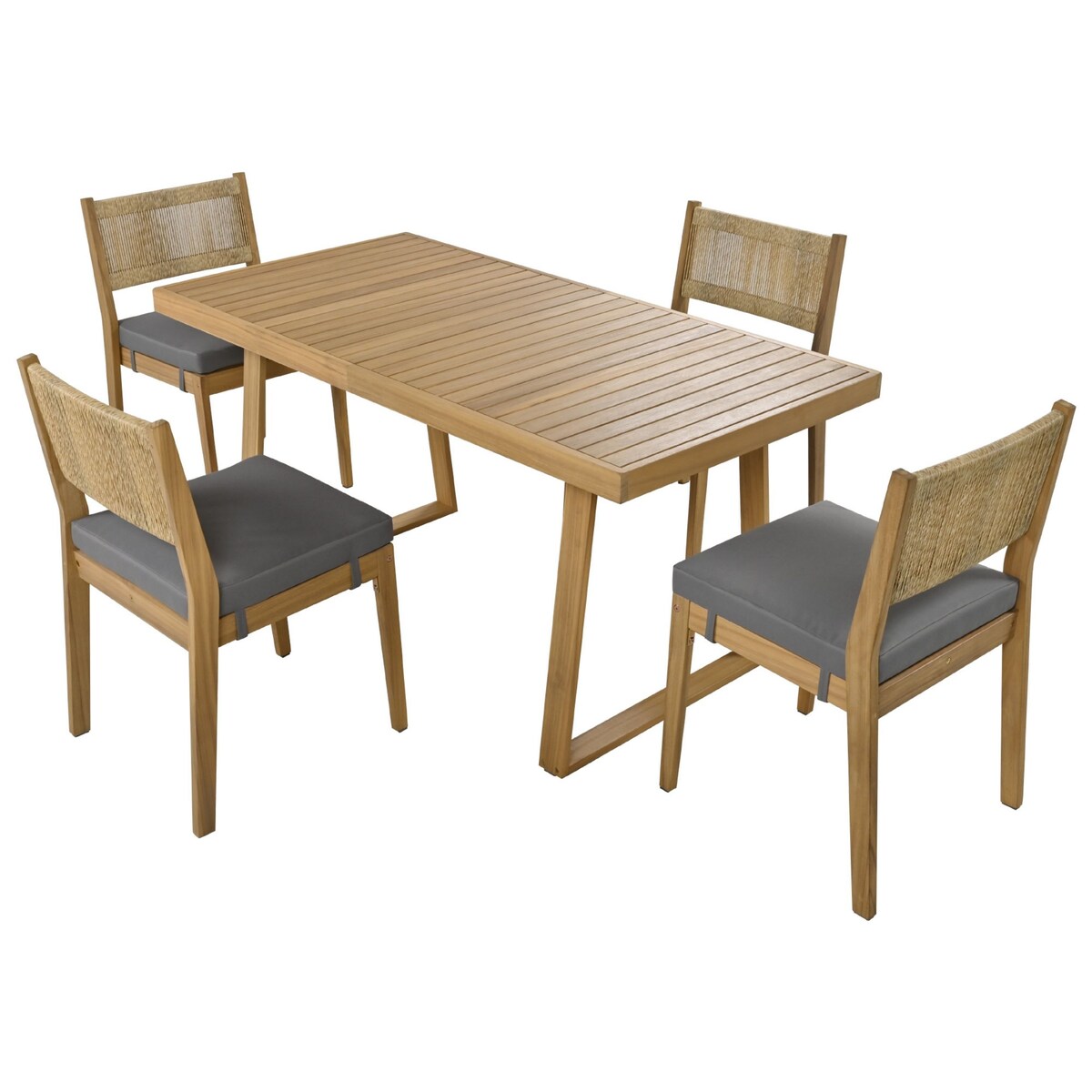 Outdoor Acacia Wood Dining Table and Chairs Set