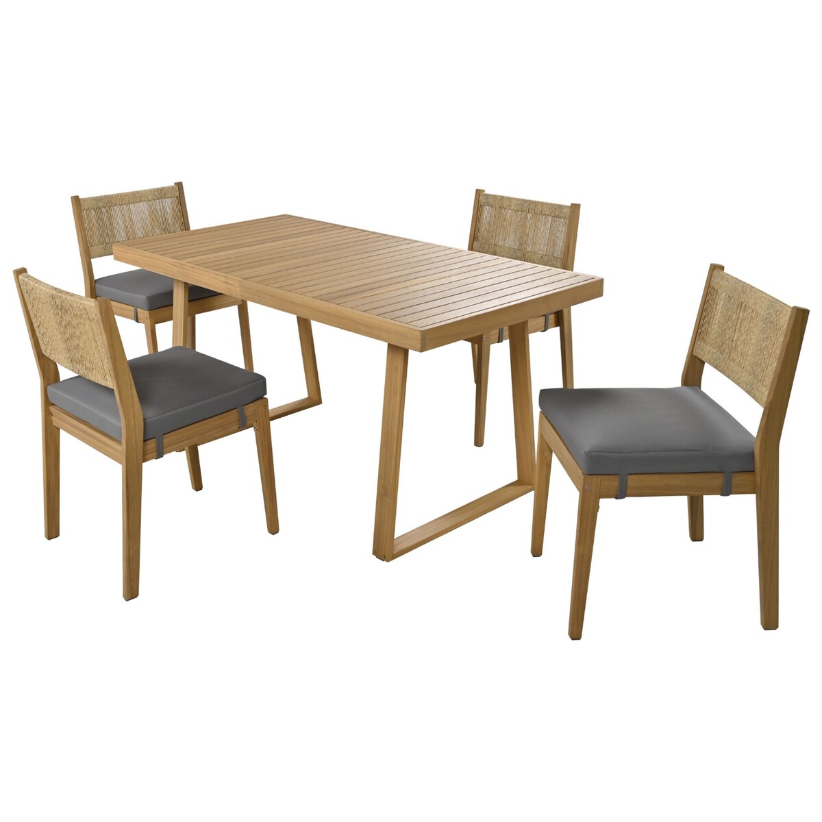 Outdoor Acacia Wood Dining Table and Chairs Set