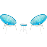 Anchor Point Blue 3-piece Patio Chair and Glass Table Set by Havenside Home