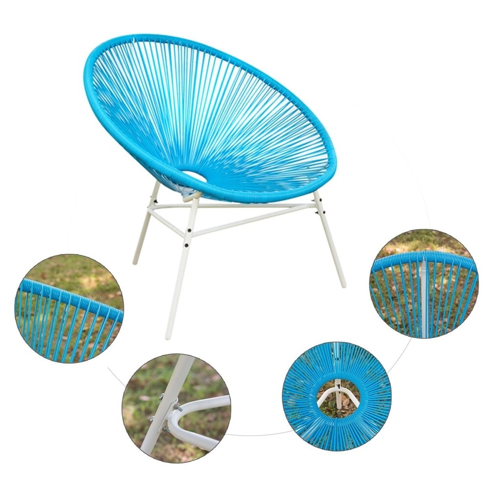 Anchor Point Blue 3-piece Patio Chair and Glass Table Set by Havenside Home