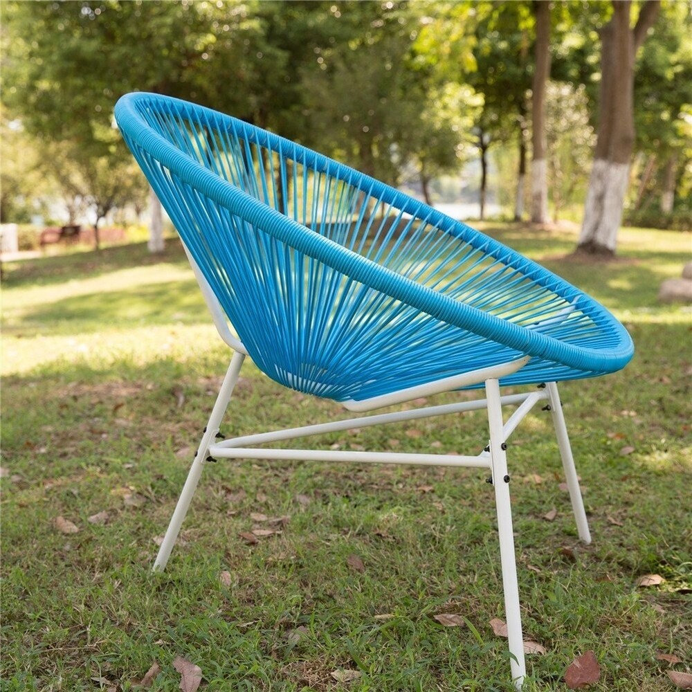 Anchor Point Blue 3-piece Patio Chair and Glass Table Set by Havenside Home