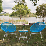 Anchor Point Blue 3-piece Patio Chair and Glass Table Set by Havenside Home