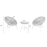 Anchor Point Blue 3-piece Patio Chair and Glass Table Set by Havenside Home