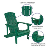 Outdoor All-Weather Poly Resin Wood Adirondack Chair