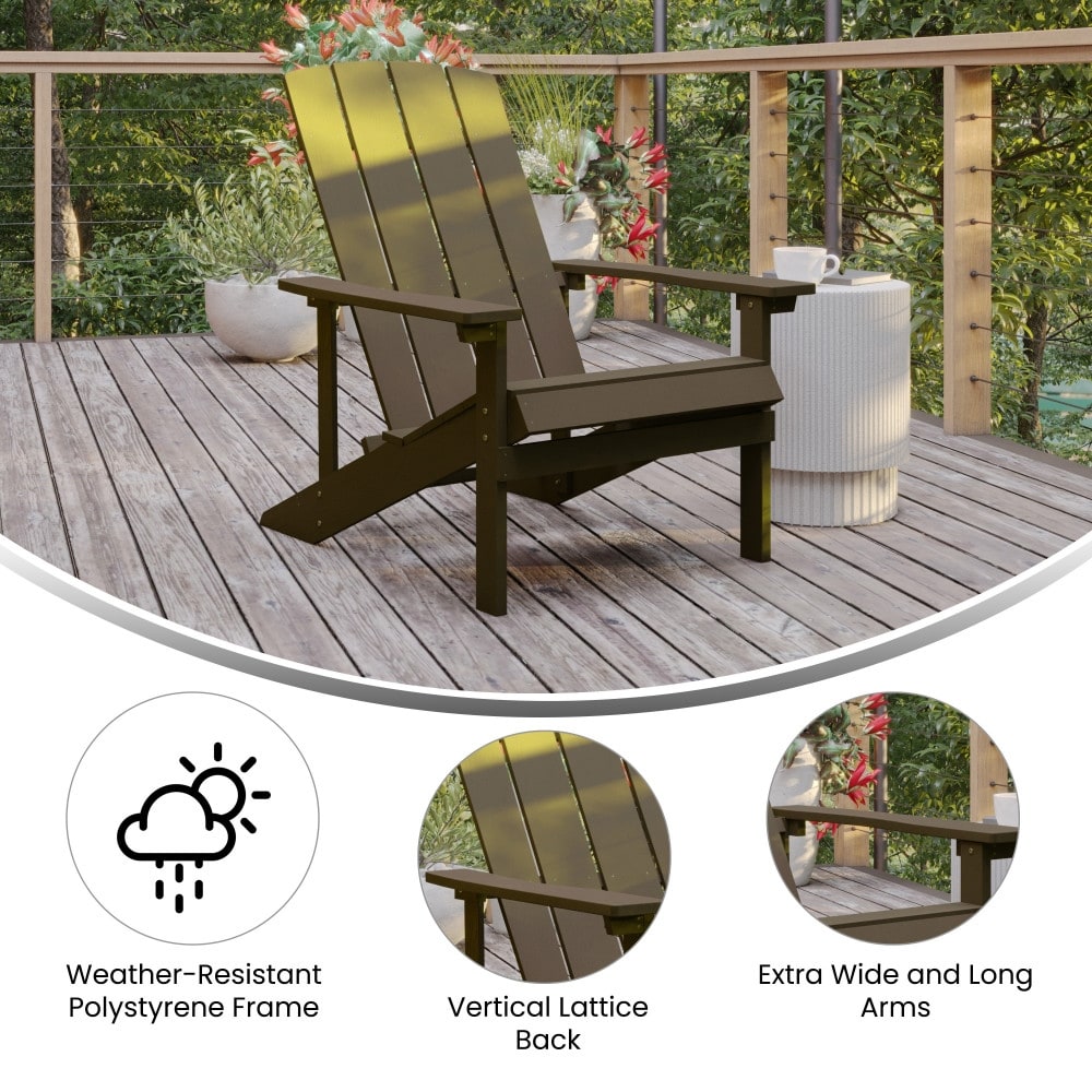 Outdoor All-Weather Poly Resin Wood Adirondack Chair