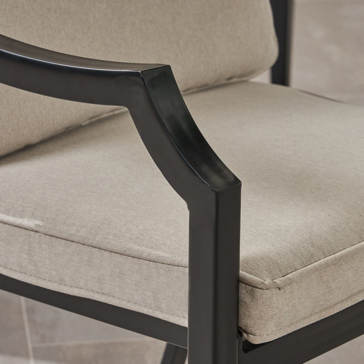 Outdoor Aluminum Dining Chairs with Cushions, Set of 2