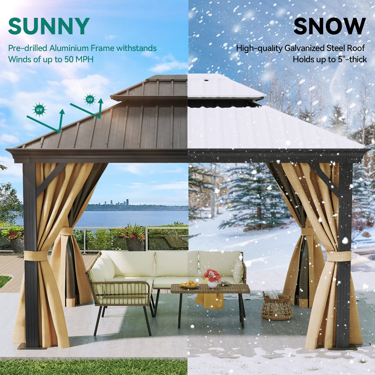 Outdoor Aluminum Hardtop Gazebo