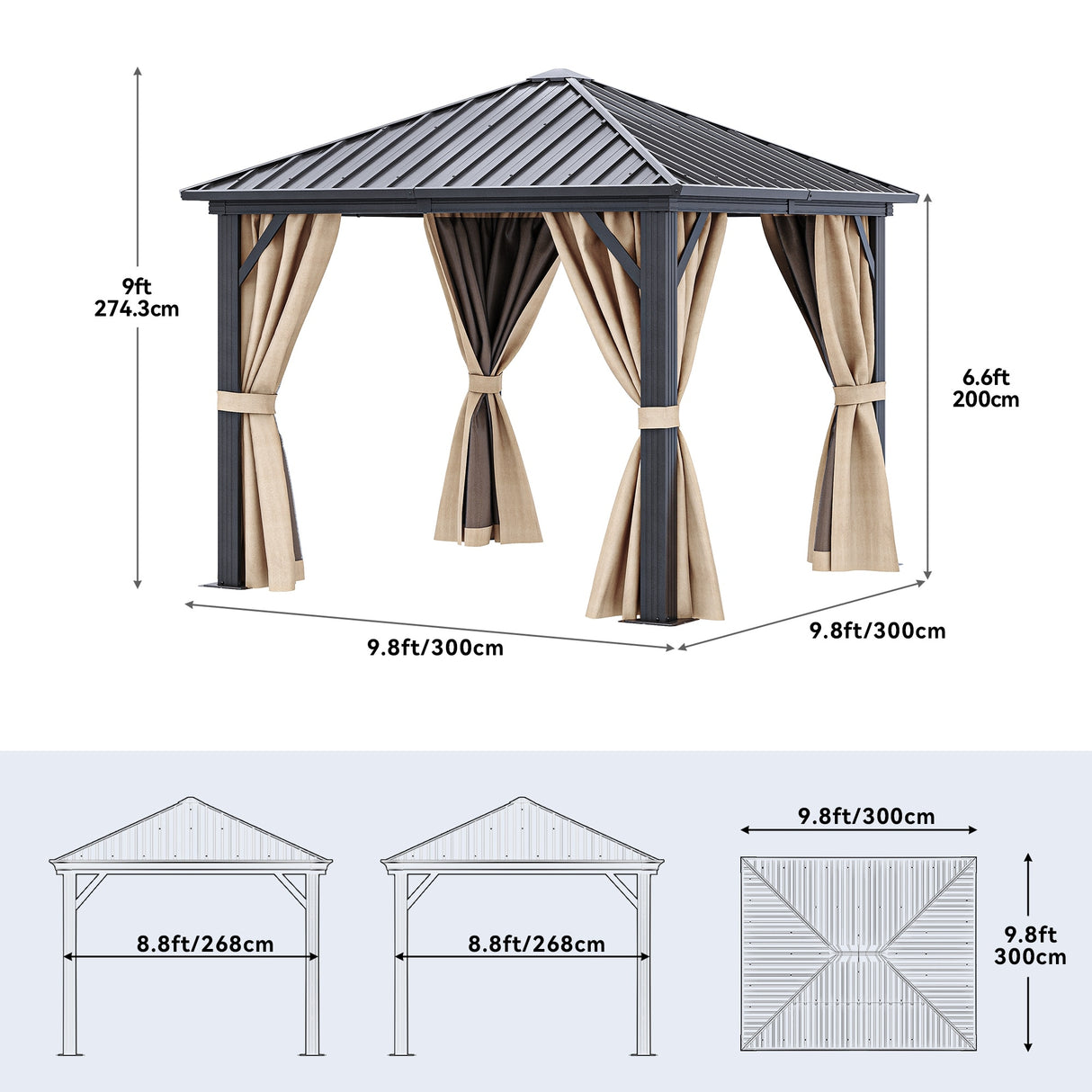 Outdoor Aluminum Hardtop Gazebo