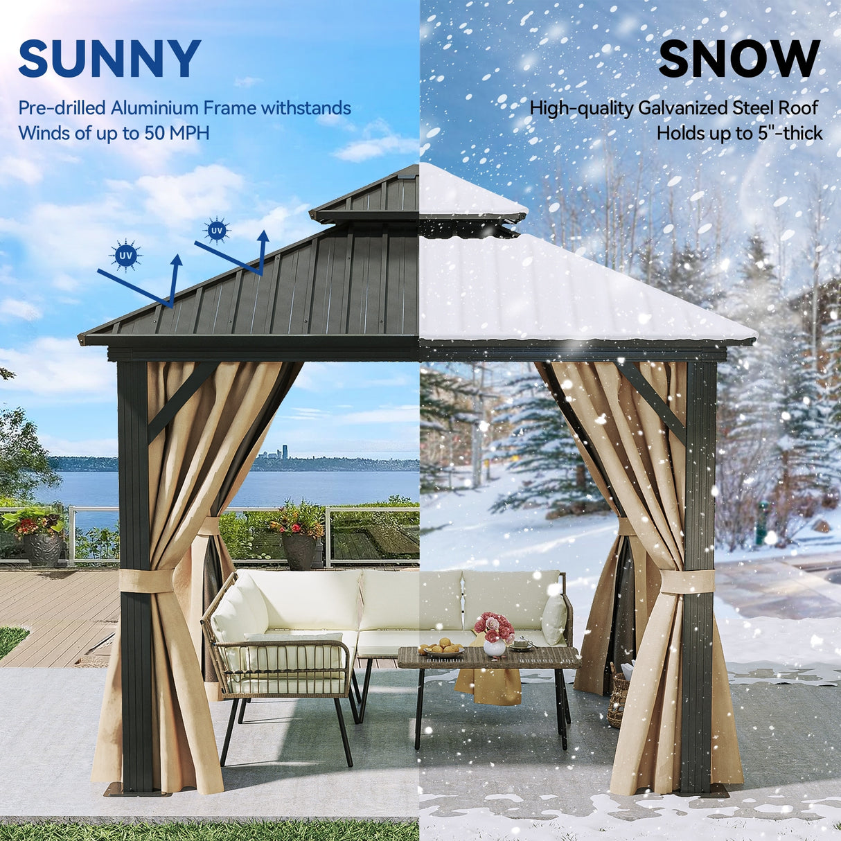 Outdoor Aluminum Hardtop Gazebo