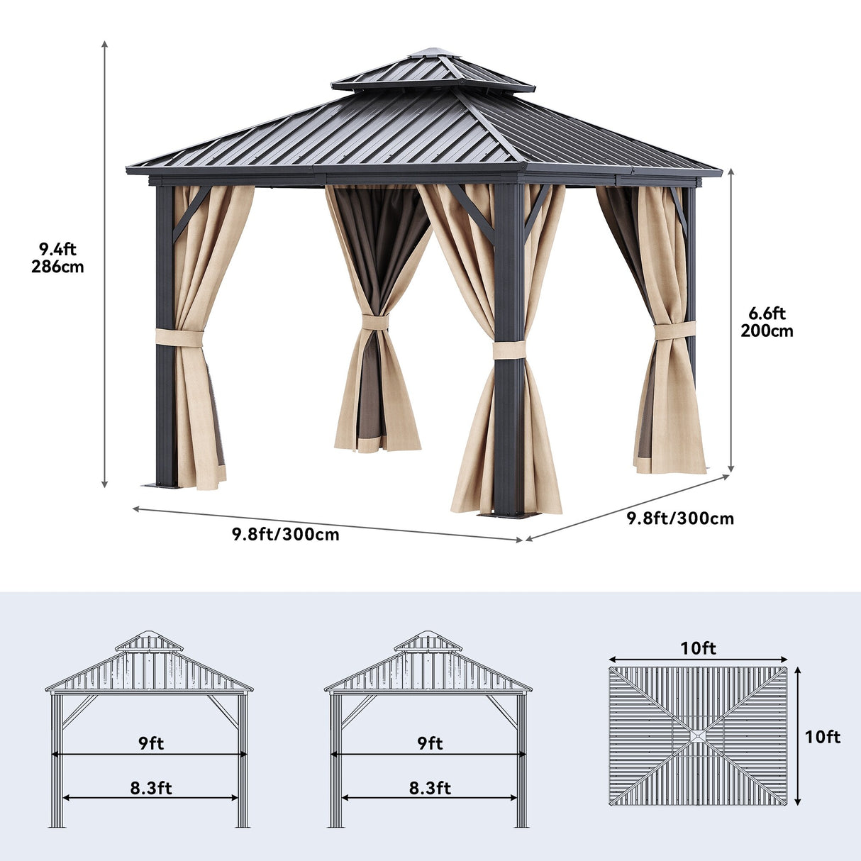 Outdoor Aluminum Hardtop Gazebo
