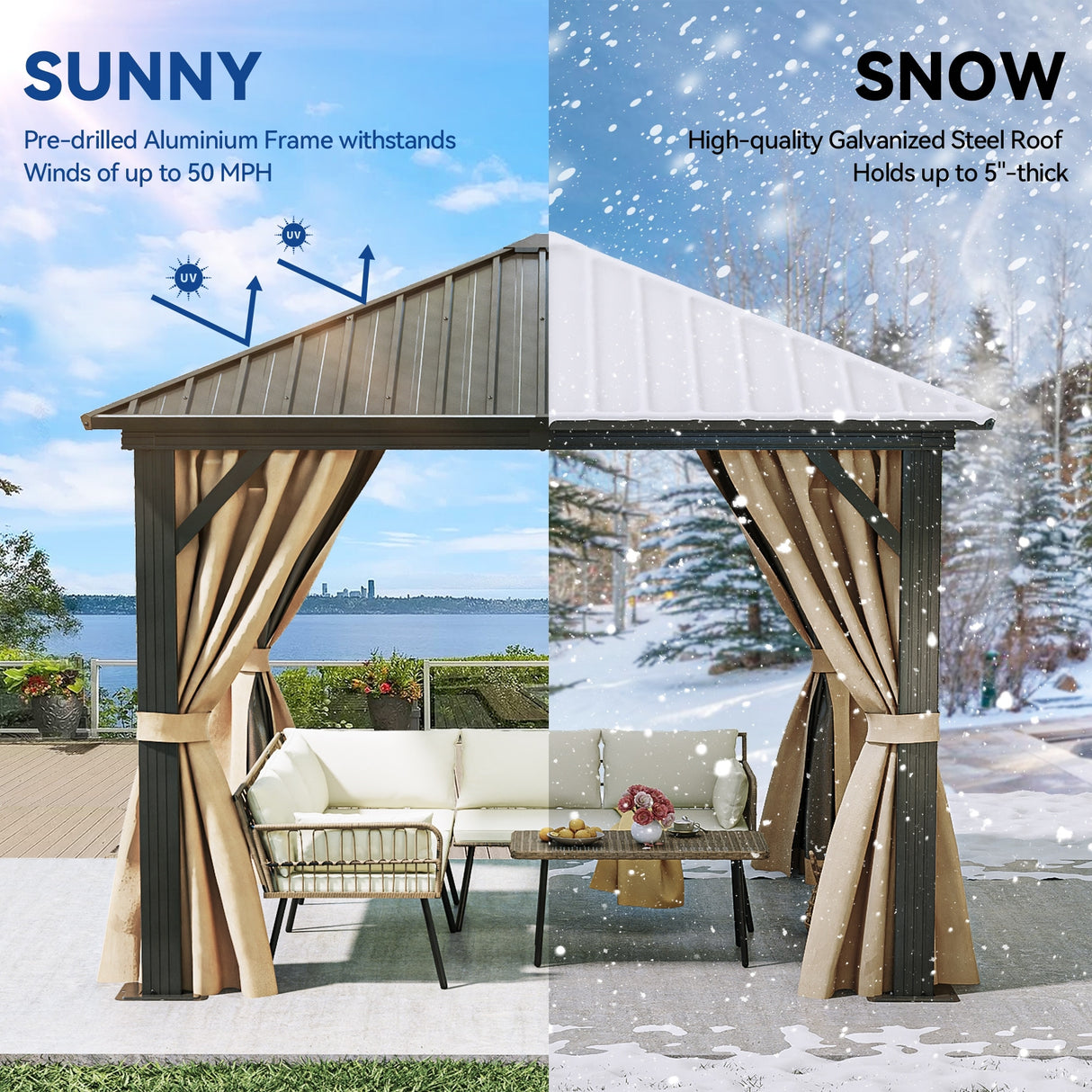 Outdoor Aluminum Hardtop Gazebo