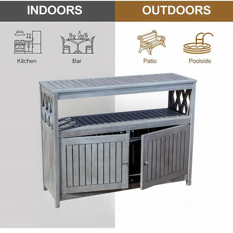 Outdoor Bar Cart, Wine Serving Cart