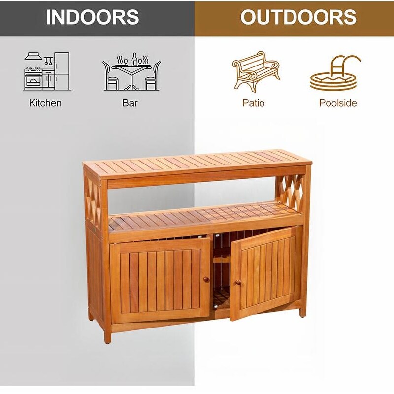 Outdoor Bar Cart, Wine Serving Cart