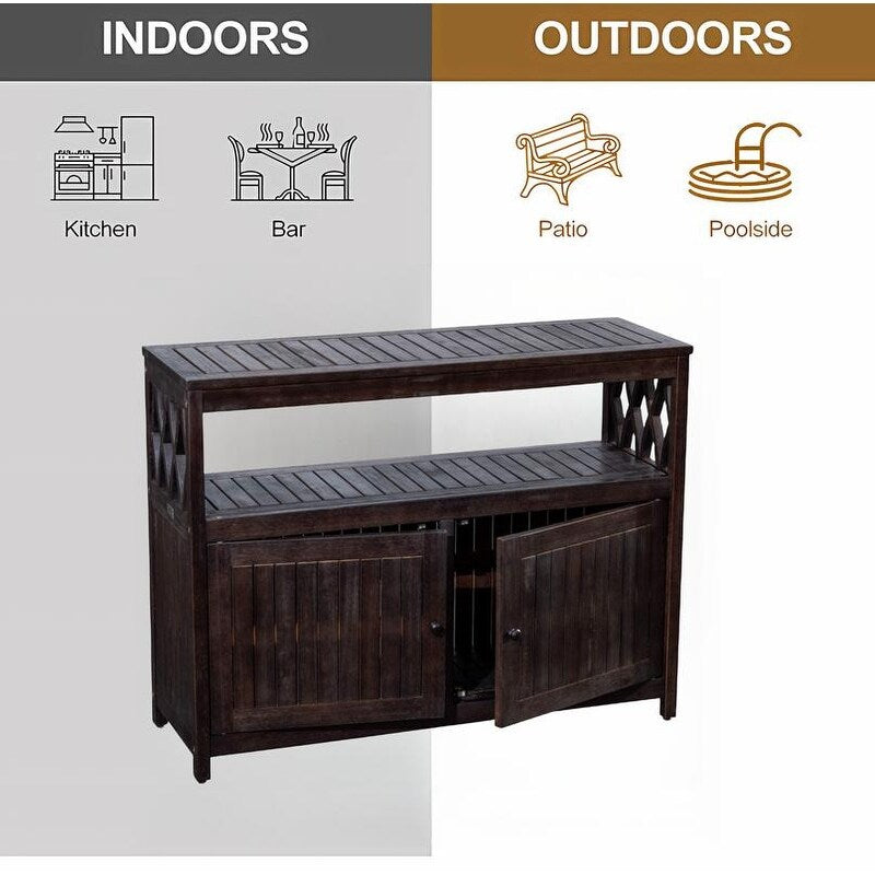 Outdoor Bar Cart, Wine Serving Cart
