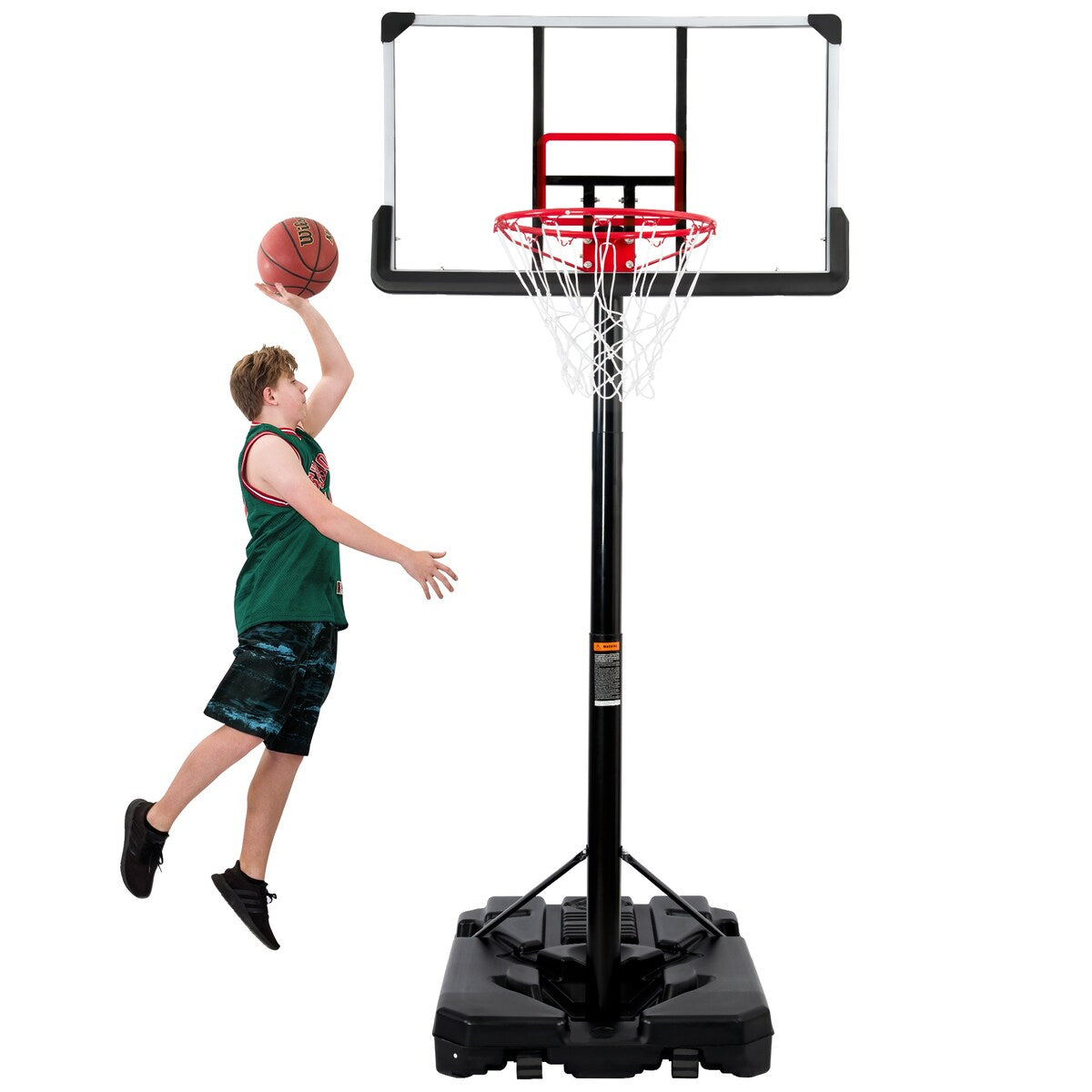 Portable Basketball Hoop & Goal, Outdoor Basketball System with 6.6-10ft Height Adjustment for Youth, Adults