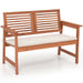 Outdoor Bench Patio Bench Conversation Loveseat w/ Slatted Back & Seat