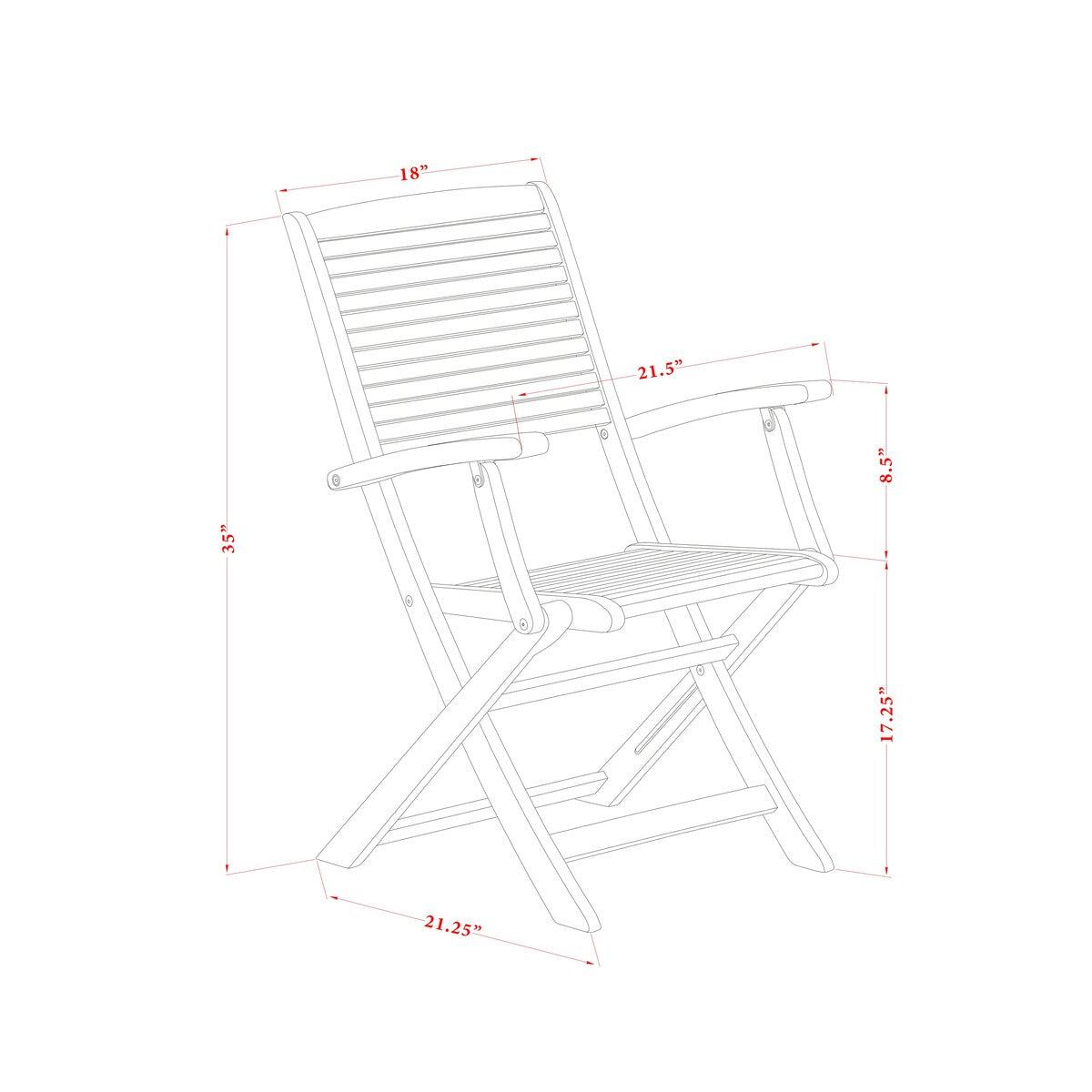 East West Furniture 3 Piece Outdoor Bistro Set-an Coffee Table and 2 Folding Side Chairs, Natural Oil(Chair Style Option)