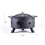 Outdoor Bonfire Burning Wood Grill Fire Pit with BBQ Cooking Grill