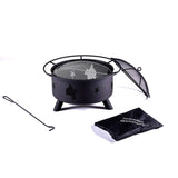 Outdoor Bonfire Burning Wood Grill Fire Pit with BBQ Cooking Grill