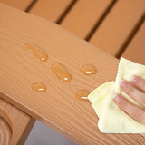 Outdoor Brown Folding Adirondack Chair with Cup Holder