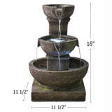 Outdoor Cascading Waterfall Fountain w/LED Light Home Water Fountain