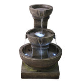 Outdoor Cascading Waterfall Fountain w/LED Light Home Water Fountain