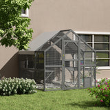 Outdoor Catio Cat House 74" H Large Cat Enclosures ,UV proof Cover