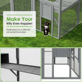 Outdoor Catio Cat House 74" H Large Cat Enclosures ,UV proof Cover