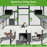 Outdoor Catio Cat House 74" H Large Cat Enclosures ,UV proof Cover
