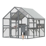 Outdoor Catio Cat House 74" H Large Cat Enclosures ,UV proof Cover