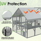 Outdoor Catio Cat House 74" H Large Cat Enclosures ,UV proof Cover