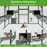 Outdoor Catio Cat House 74" H Large Cat Enclosures ,UV proof Cover