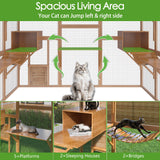 Outdoor Catio Cat House 74" H Large Cat Enclosures ,UV proof Cover