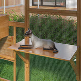 Outdoor Catio Cat House 74" H Large Cat Enclosures ,UV proof Cover