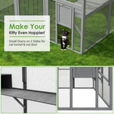 Outdoor Catio Cat House 74" H Large Cat Enclosures ,UV proof Cover