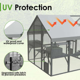 Outdoor Catio Cat House 74" H Large Cat Enclosures ,UV proof Cover