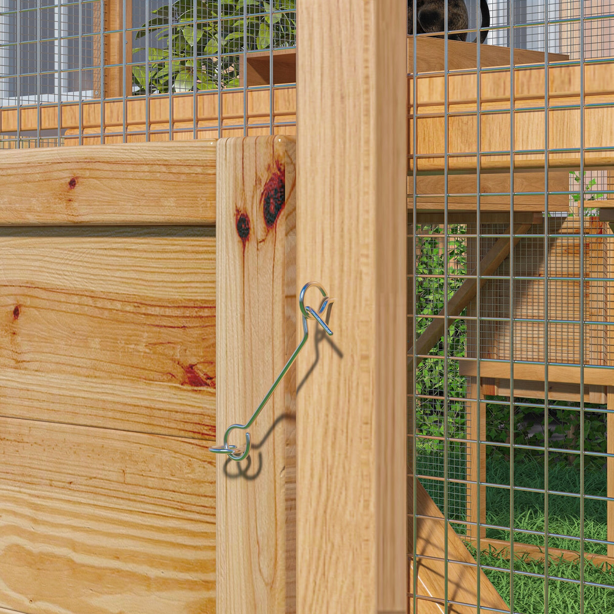 Outdoor Catio Cat House 74" H Large Cat Enclosures ,UV proof Cover