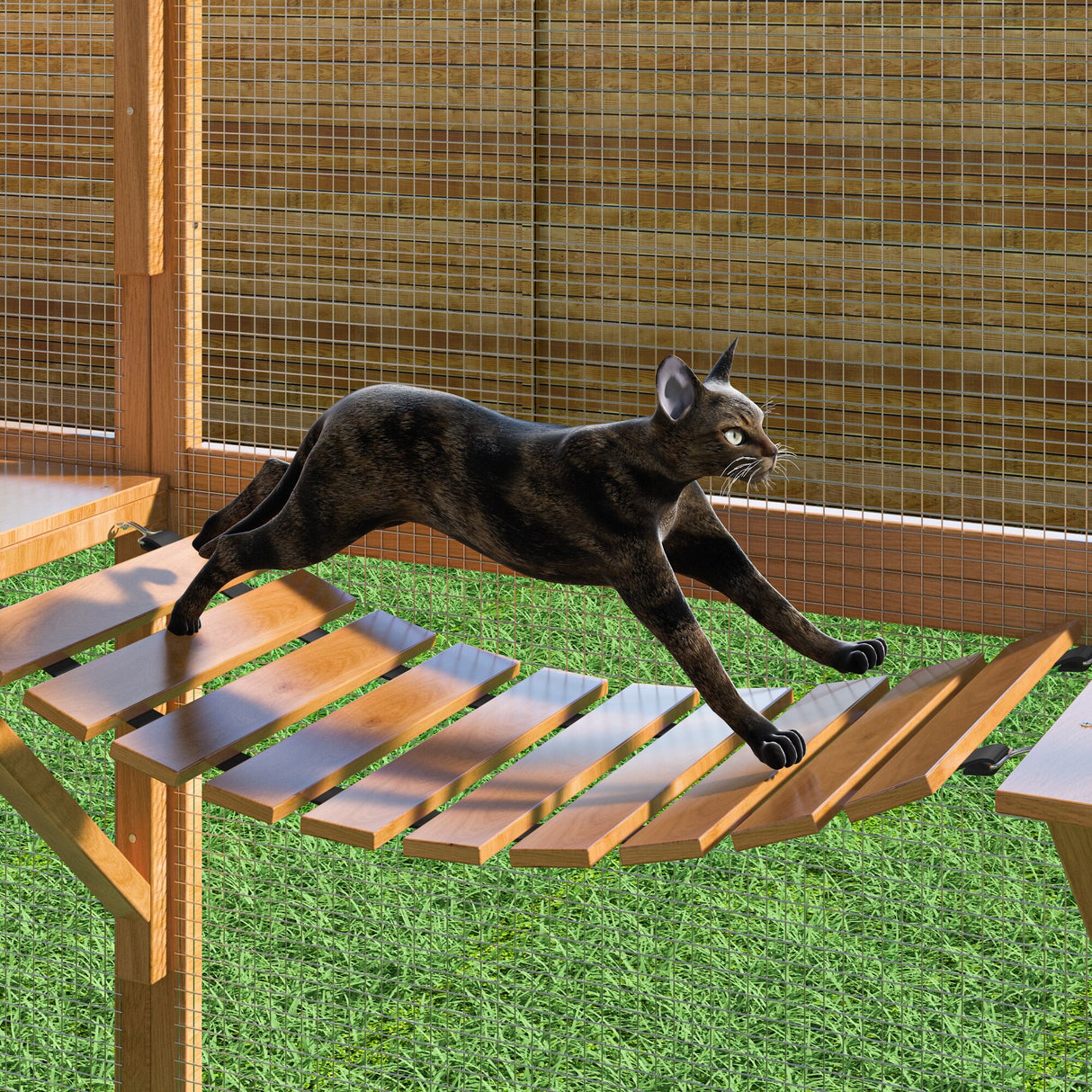Outdoor Catio Cat House 74" H Large Cat Enclosures ,UV proof Cover