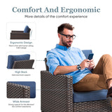 Outdoor Chair Patio Furniture Chairs - 3 Piece - Brown