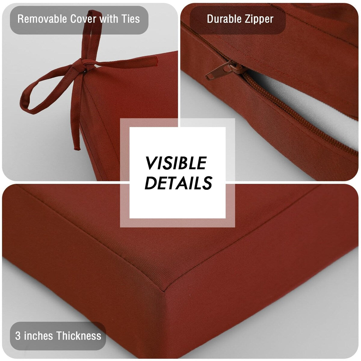Outdoor Chair,Outdoor Seat Cushions 22x22 Waterproof,Patio Chair Cushion Color Fastness with Ties Patio Furniture Garden