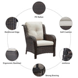 Gymojoy Outdoor Chairs with Ottoman Set of 4