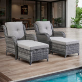 Gymojoy Outdoor Chairs with Ottoman Set of 4