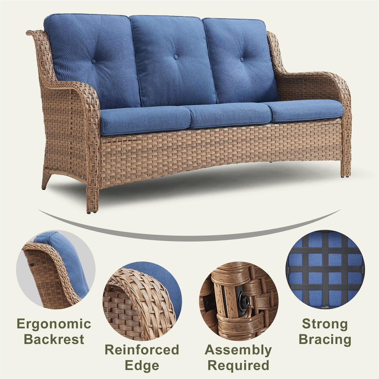 Gymojoy Outdoor Chairs with Ottoman Set of 4