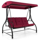 Outdoor Converting Patio Swing Glider Adjustable Canopy Porch Swing